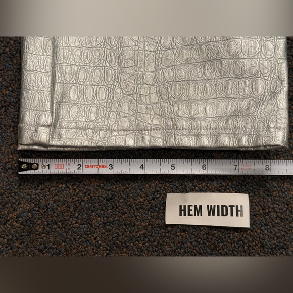 Naked Wardrobe Silver Crocodile Faux Leather Bootcut Pants Size Small - Picture 11 of 11